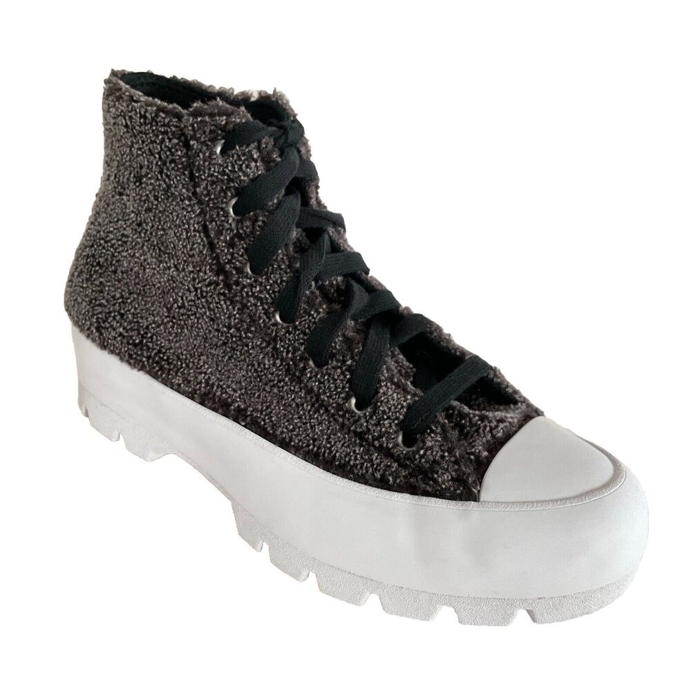 Converse Faux Fur Platform Lugged Sole Lace-up Sneakers 8